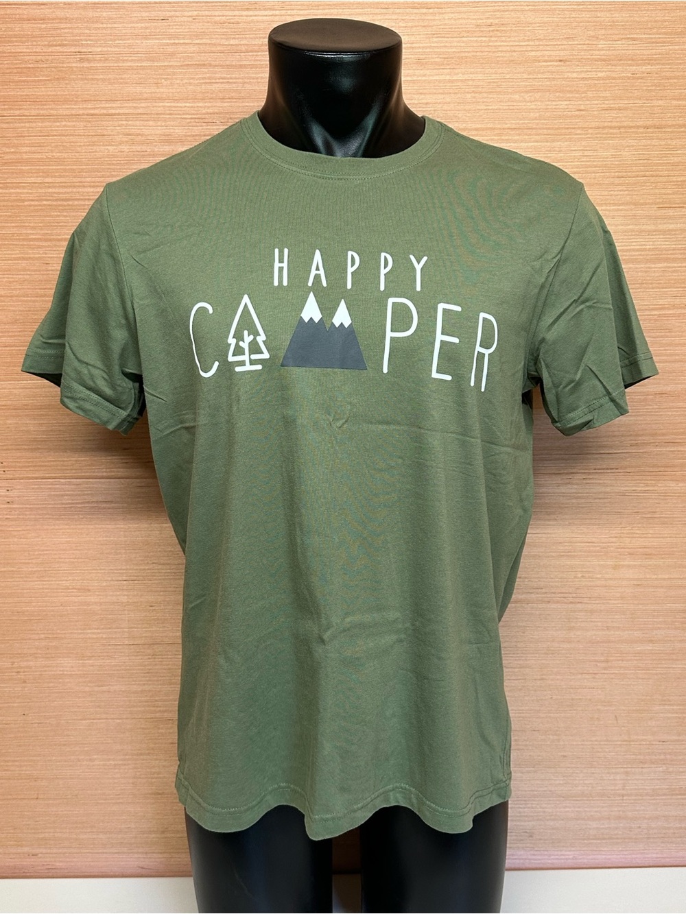 Happy Camper Green Short Sleeve T-Shirt Adult Size Large